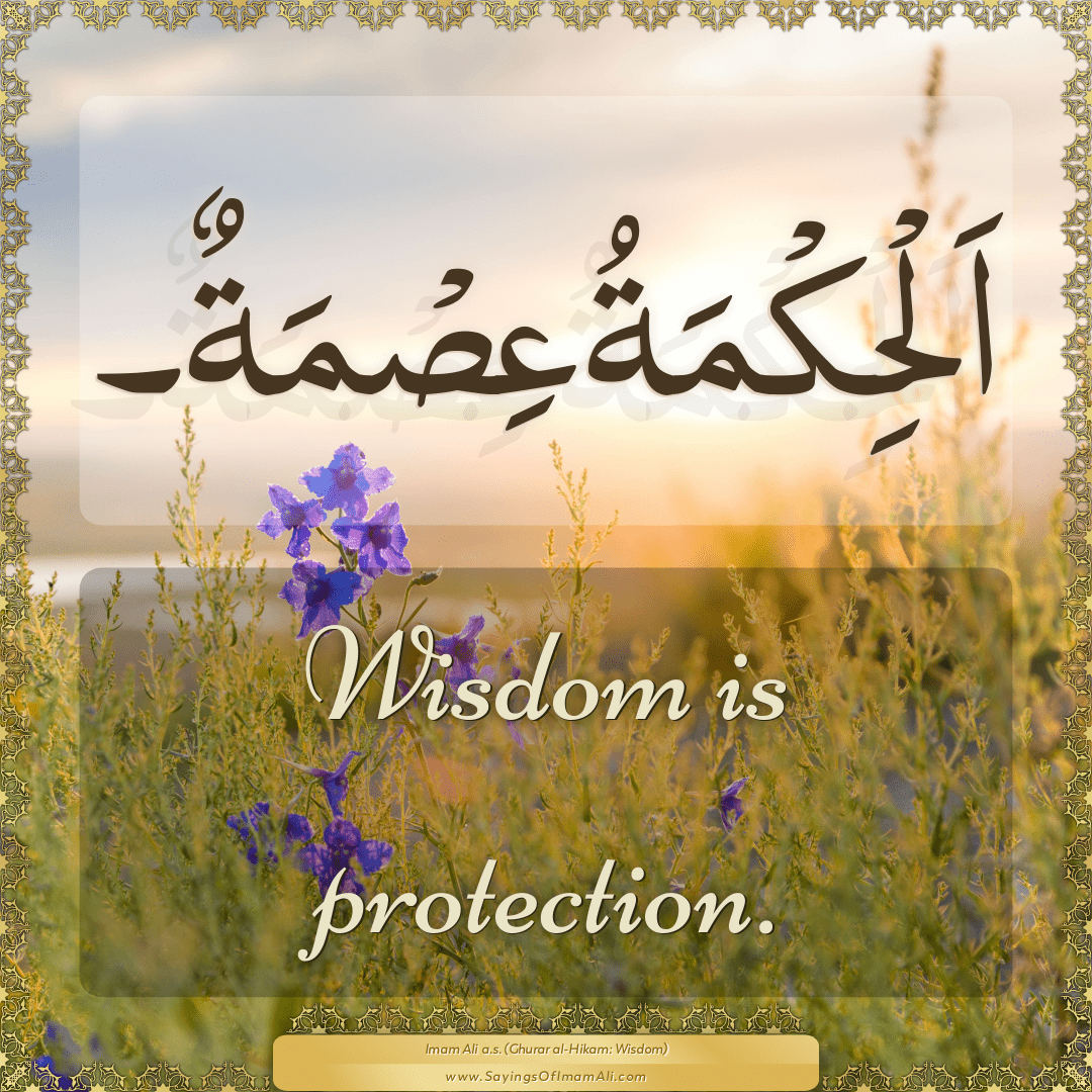 Wisdom is protection.